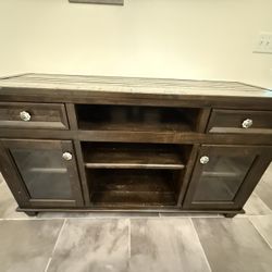 Dark Wood Media Console / TV Stand (60”)