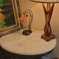 Antique Victorian Marble top Walnut Table – Oval shaped