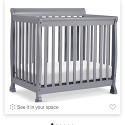 Wooden Mini Crib (with mattress)