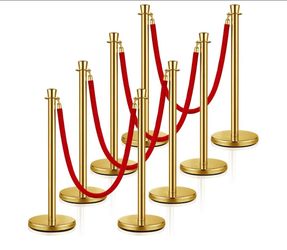 8 PCS Stanchions and Velvet Ropes Set
