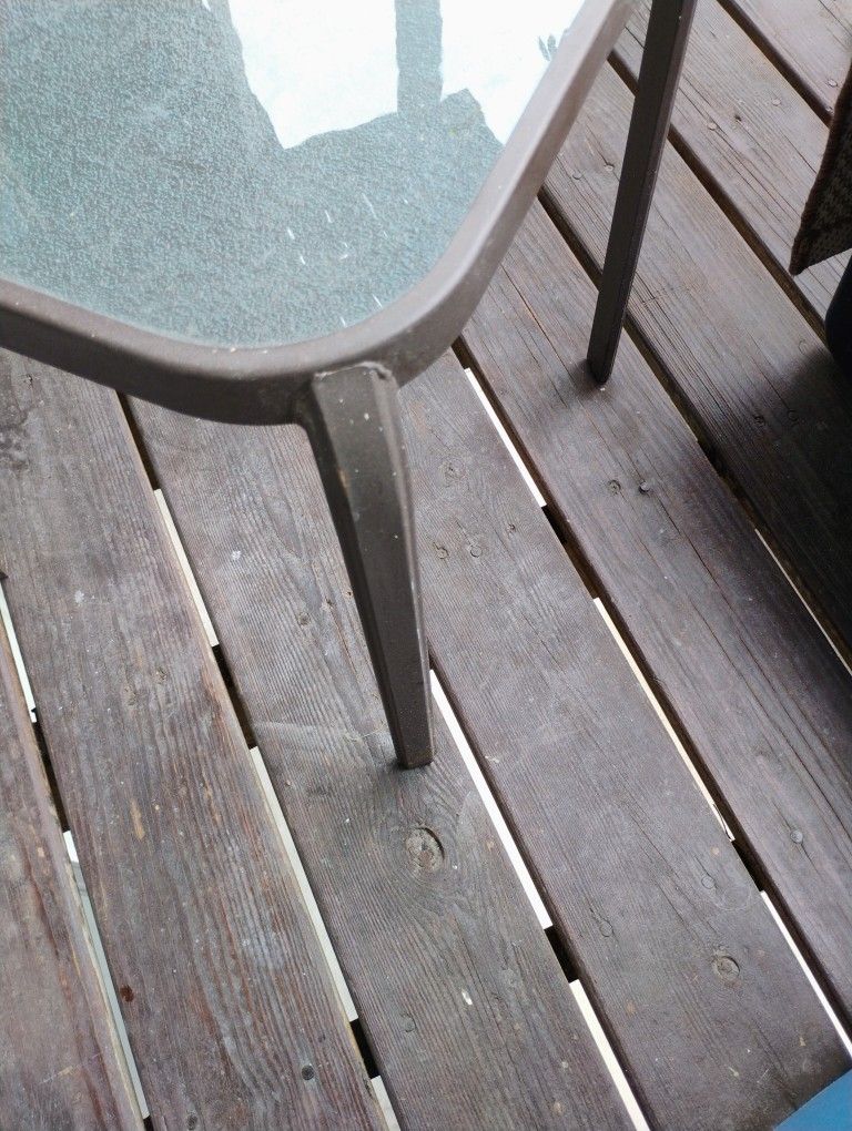 16" X 16". Metal And Glass Side Table Pickup Only Cash