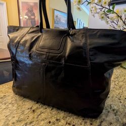 JB  Black Patented Hobo Leather Bag