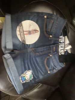Jean Shorts w/ Hello Kitty