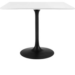 Modway Lippa 36" Square Wood Top Dining Table, Black Base