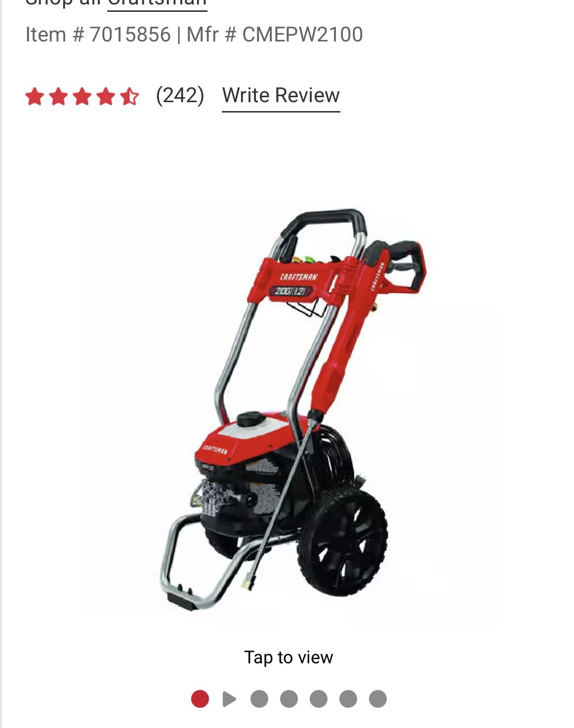 Craftsman Electric Power Washer