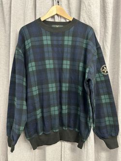 Mens Cotton Plaid Vtg Sweatshirt Large 