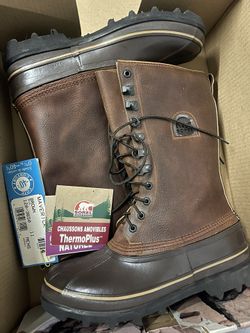 Sorel Boots Mens 11 Maverick Duck Vintage Brown Leather Rubber Canada Insulated