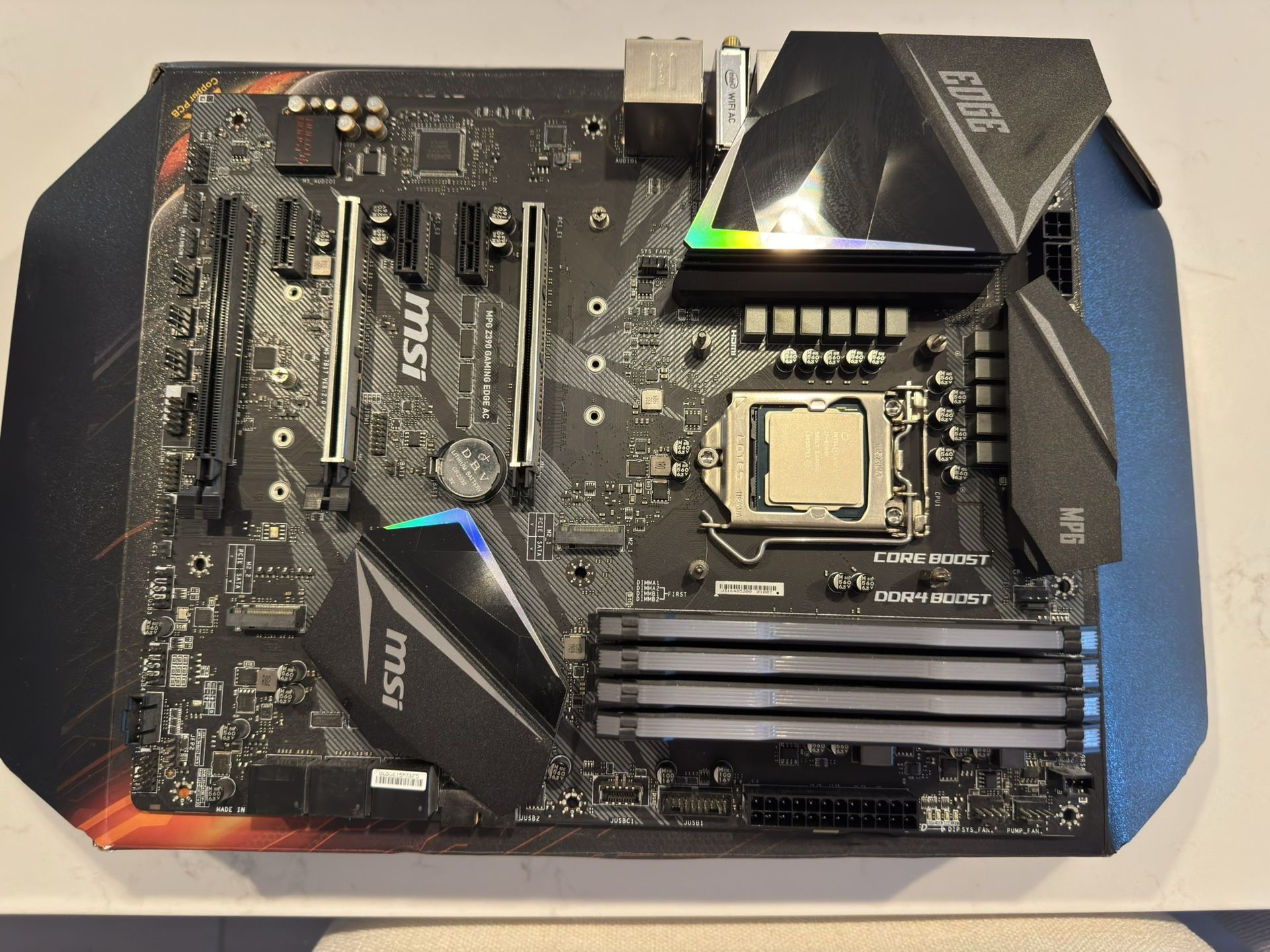 MSI Z390 Gaming Edge WiFi Motherboard With Intel i7-9700k CPU 