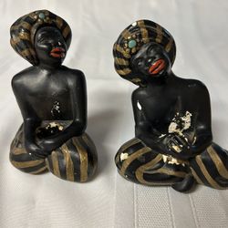 Mid Century African Candle Holders