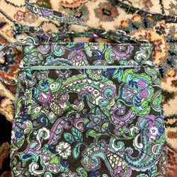 CROSS-BODY PURSE*BLUE, MULTI-COLOR PAISLEY PRINT