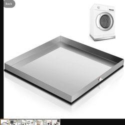 Tandefio 28" x 30" x 2.5" Washing Machine Drain Pan Washing Machine Tray for Floor Protection Heavy Duty 304 Stainless Steel Dishwasher Leak Pan with 
