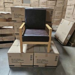 Brand New Chestnut Brown Accent Chair – Solid Wood Frame – Commercial Grade