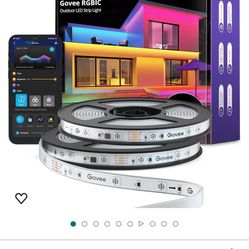 Govee WiFi Outdoor LED Strip Lights Waterproof, Christmas Decorations, Connected 2 Rolls of 32.8ft(65.6ft) RGBIC Outdoor Lights Work with Alexa, App C