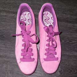 Womens Puma Purple Suede Classic Plateau Shoes Size 10.5