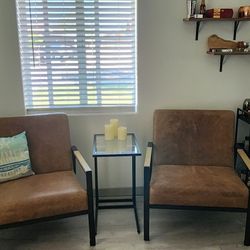 Brown Leather Chairs 