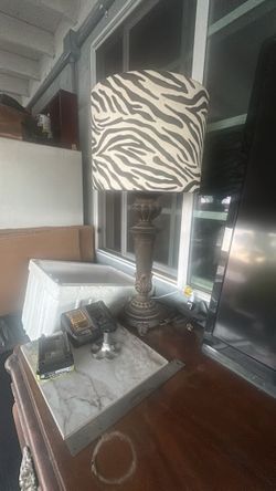 Table Lamp with Zebra Print Shade