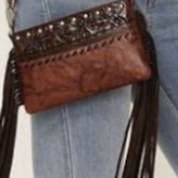 Fringe Leather Bag Wallet