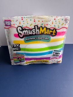 New Crazy Fun SmushMart Rainbow Layer Cake 🌈🍰 Squishy Squeeze Toy Five Below