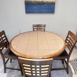 Solid Wood Dining Table With Chairs
