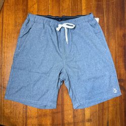 Men's Athletic Chambray Drawstring Shorts - Blue