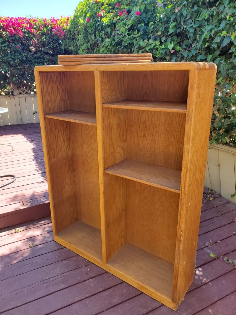 FREE - Oak bookcase with adjustable shelves
