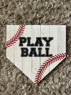 Baseball Wood Sign
