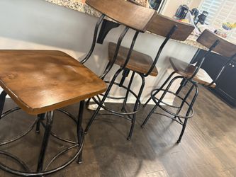 Real Wood Bar Stools Like New