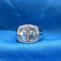 Moissanite 0.6 ctw Cross Ring 