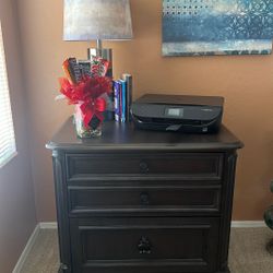 Dark Wood Filing Cabinet 