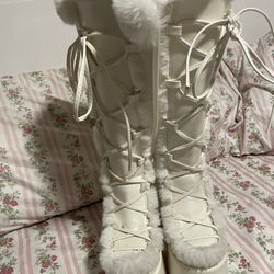 Demonias white boots