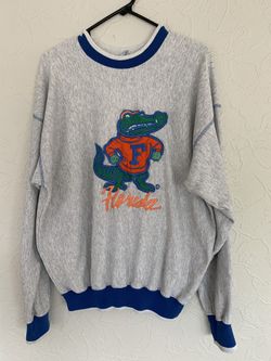 VINTAGE 90’S FLORIDA GATORS FULL EMBROIDERED CREWNECK SWEATSHIRT THE GAME SIZE LARGE CLEAN