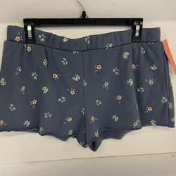 Women’s Floral Print Fleece Lounge Shorts 