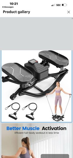 Rock Stepper for Exercise at Home, Portable Rock Stepper Side to Side with Resitance Bands,Full Body Workout Stepper Exercise Machine Low-Impact Knee-