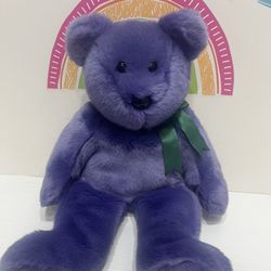 TEDDY BEAR - PURPLE SILKY SOFT PLUSH - 14 INCH - LIKE NEW