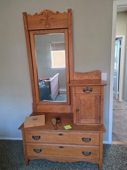 Antique mirror & drawers