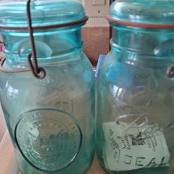 Bicentennial Ball Mason Jars X2