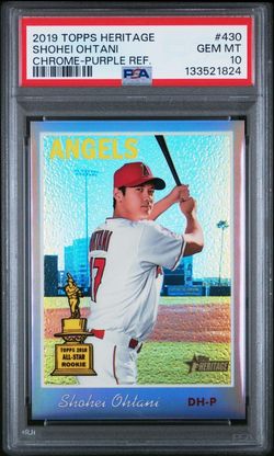 2019 TOPPS HERITAGE SHOHEI OHTANI CHROME-PURPLE REF #430 GEM MT 10