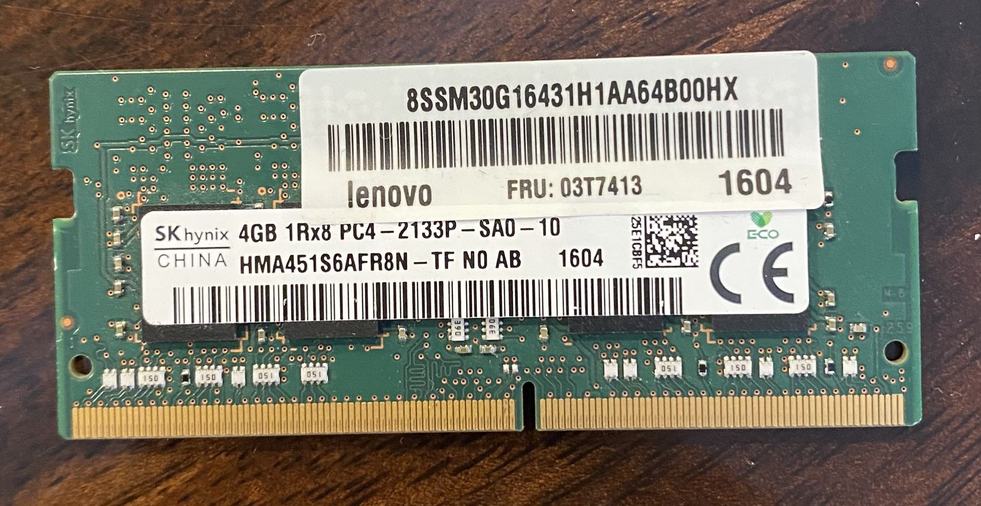 (002)SK Hynix 4GB 1Rx8 PC4-17000 DDR4-2133 1.2volt CL15 260 Pin Sodimm Memoriy
