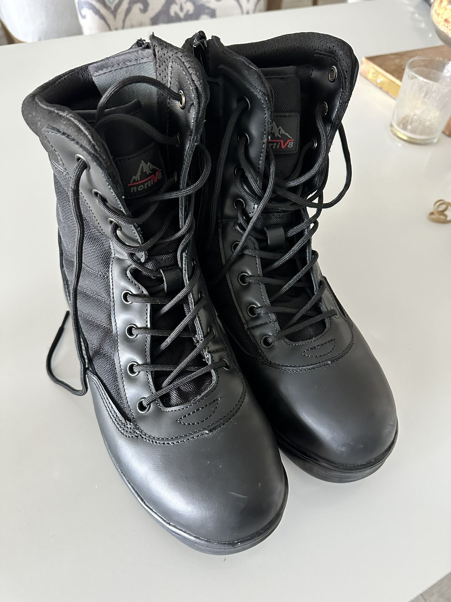 NORTIV 8 Men's Military Tactical Work Boots Hiking Motorcycle Combat Army Boots