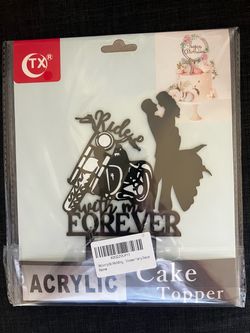 Acrylic Motorcycle Wedding Cake Topper