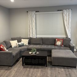 Gray Couch + Ottoman 