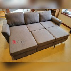 Sleeper Sectional Sofa with Reversible Storage Chaise