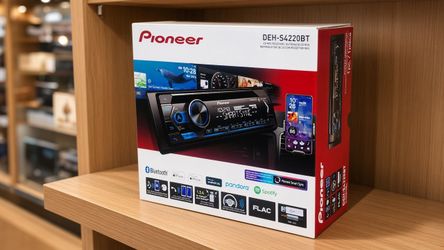 Pioneer DEH-S4220BT Single Din CD Player Am Fm Tuner Bluetooth Mp3 USB Auxiliary Pandora Spotify Dual Phone Connection Smart Sync