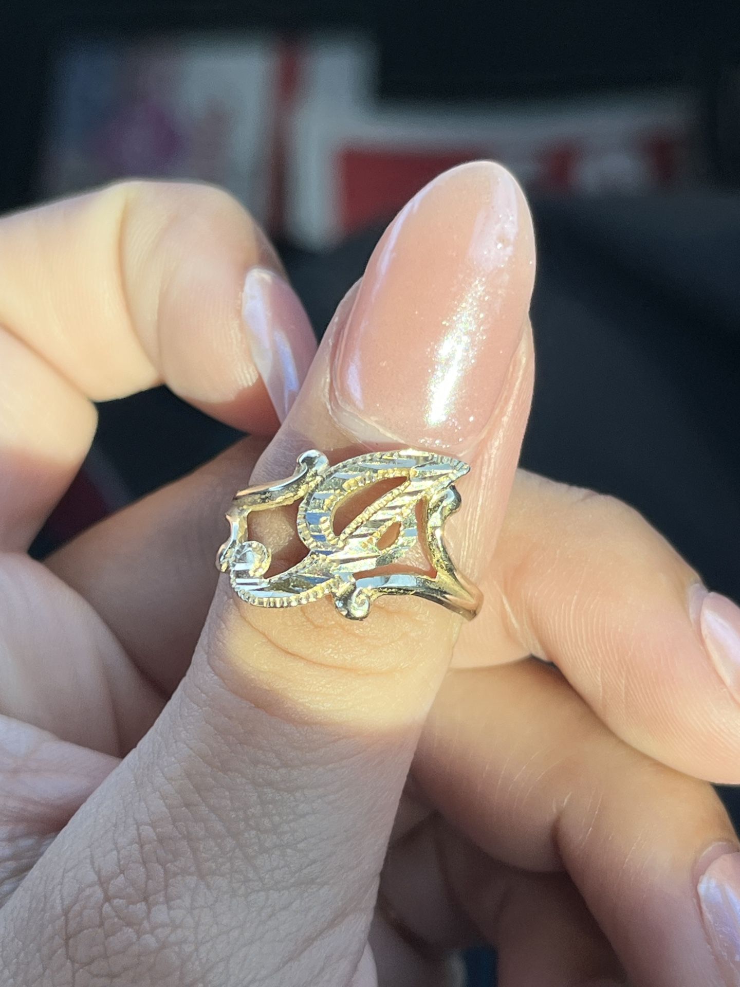 14k Initial Ring