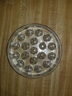 Vintage Clear Glass Floral Frog - 19 Hole