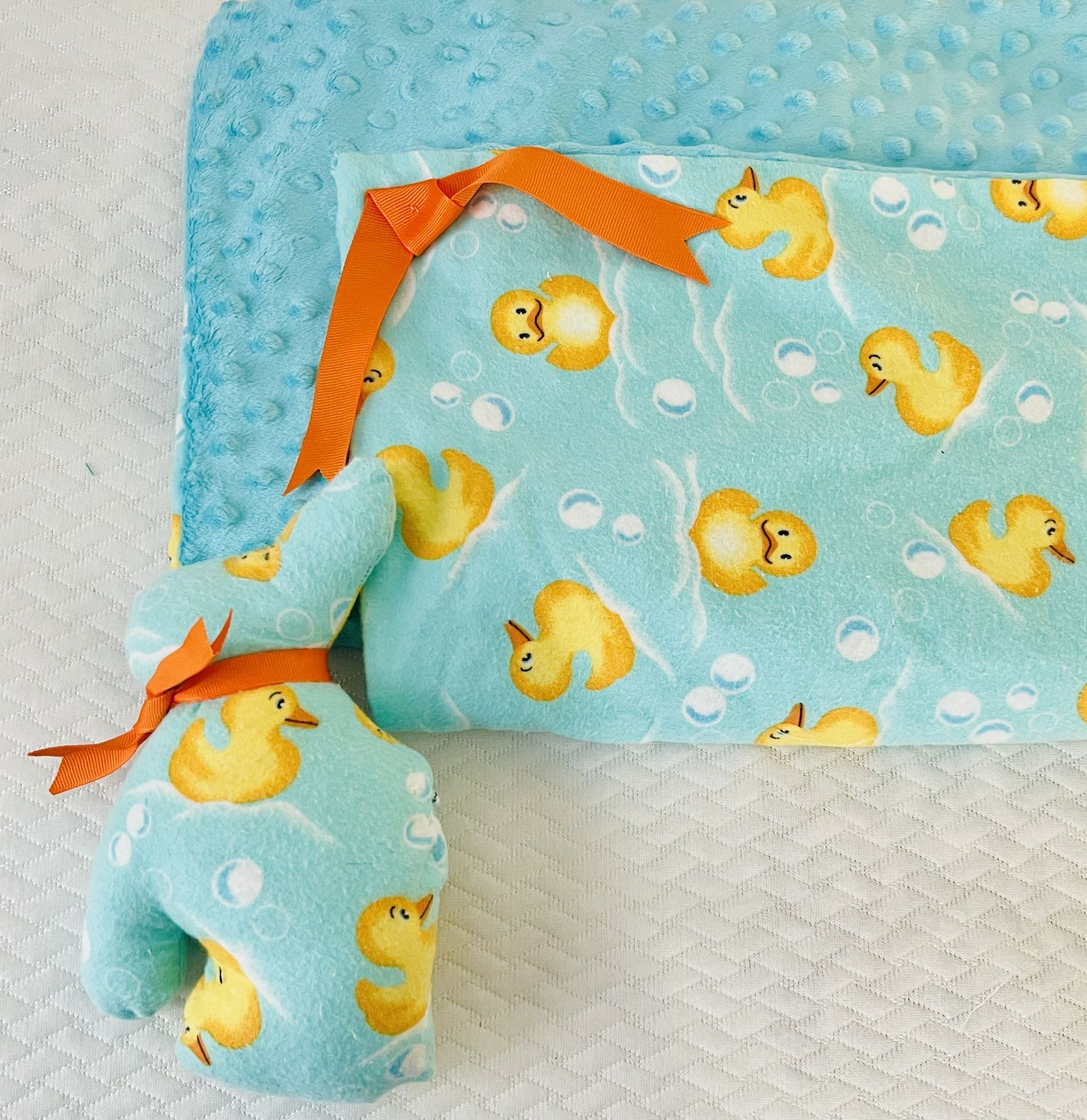 Baby Blanket With Matching Stuffed Bunny Toy With Squeaker
