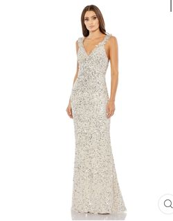 Mac Duggal Sleeveless Sequin Wedding Prom Gown Dress