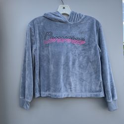 Converse Grey Pink Girls Pullover Hoodie Sweater Large 12-13