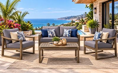 4 pcs outdoor aluminum furniture set