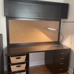 Twin Platform Bed & Desk Set - Wood / Custom Made 